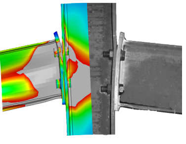 Finite element model and experimental steel connection